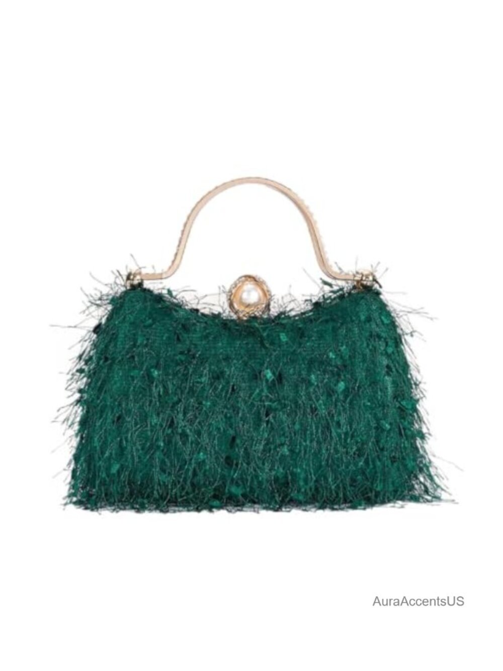 Faux Fur Fluffy Evening Clutch 3-in-1 Detachable Chain Party Prom Bag